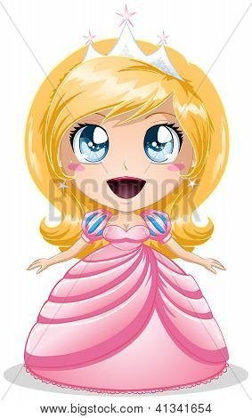 Bionda principessa In abito rosa