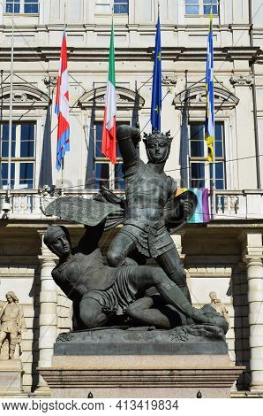 Turin, Italy - 04.28.2017: Old Archecture Of Turin