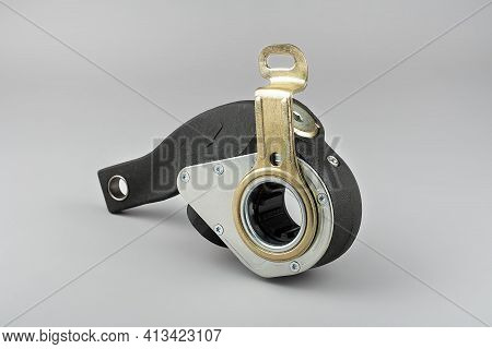 Slack Adjuster.brake Slack Adjuster On The Gray Background. Truck Parts. Car Parts. Parts On The Gra