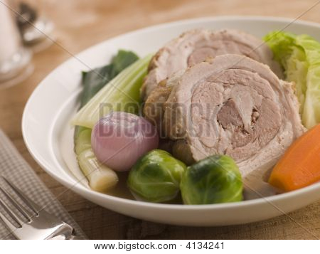 Skål af mave svinekød Pot-Au-Feu