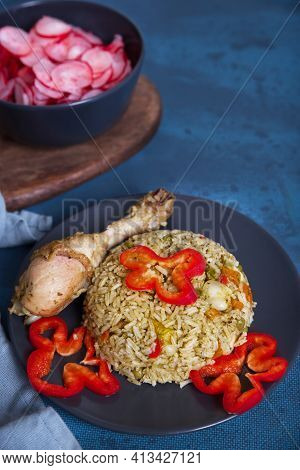 Peruvian Dish, Rice With Chicken
