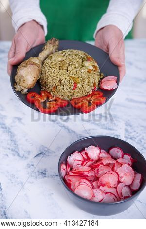 Peruvian Dish, Rice With Chicken