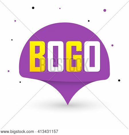 Bogo, Sale Banner Design Template, Buy 1 Get 1 Free, Discount Tag, App Icon, Vector Illustration