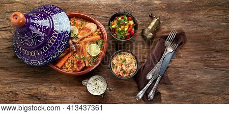 Tajin Chicken Stew With Rice And Vegetables