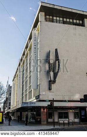 London, Uk - February 26, 2021:  View Of The Flag Ship Branch Of The John Lewis Department Store Cha