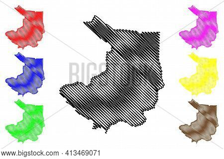 Central Equatoria State (states Of South Sudan, Equatoria Region) Map Vector Illustration, Scribble 