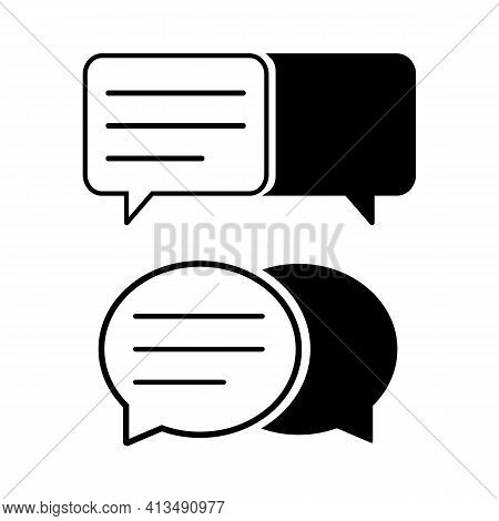 Chat And Speech Bubble Iicons Set On White Background. Vector