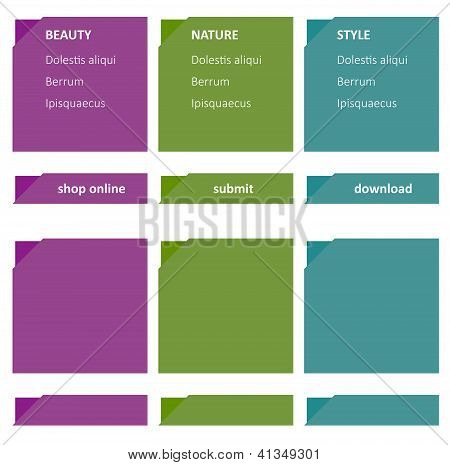 menu / knapper skabelon