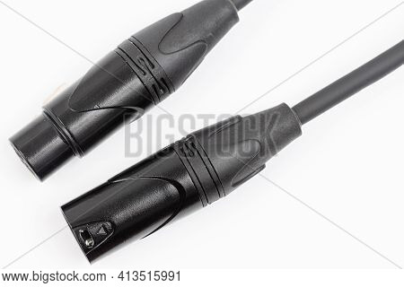 Microphone Xlr Audio Cable Isolated Above White Background