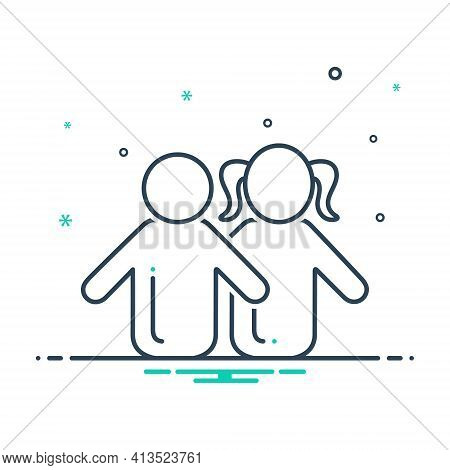 Mix Icon For Children Kids Brood Progeny Baby