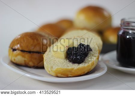 Fluffier And Softer Brioche Buns, A French Yeast Bread Enriched With Milk, Butter And Eggs. Sliced I
