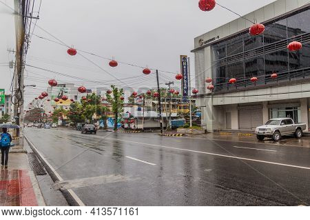 Bacolod, Philippines - February 5, 2018: View Of Lacson Street In Bacolod, Philippin