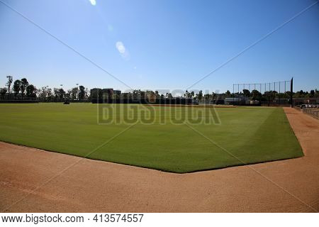 March 15, 2021- Long Beach, California: Baseball and Sports Field at the California State University, Long Beach. Editorial Use Only.