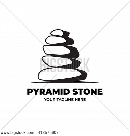 Stone Balance Logo Vector Illustration Design Spa Salon