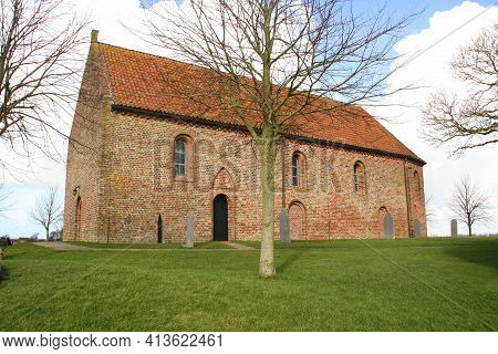 The Church Of Ezinge From The 13th Century In The Village Ezinge. The Netherlands