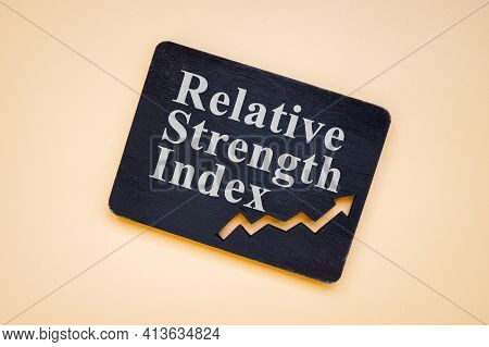 Rsi Relative Strength Index Words On The Black Plate.