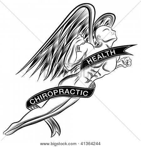 An image of a superhero styled chiropractic angel.