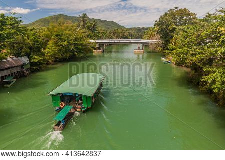 Floating Restaurant At Loboc River, Bohol Island, Philippine