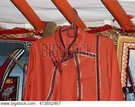 Ethnic National Clothing Of The Nomadic Peoples Of Mongolia