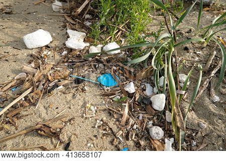 Micro Plastics And Polystyrene Waste On Sea Plants Ecosystem, Ocen Pollution