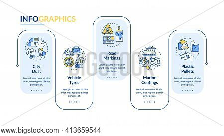 Microplastics Sources Vector Infographic Template. City Dust Presentation Design Elements. Data Visu