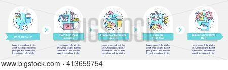 Avoiding Microplastics Tips Vector Infographic Template. Drink Tap Water Presentation Design Element