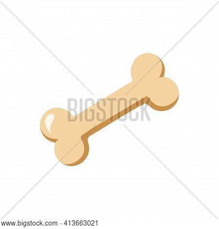 Bone Dog Isolated On White Background. Bone Icon Cartoon Style. Vector Stock