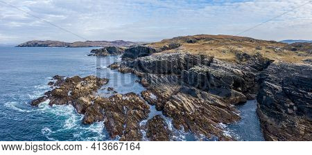 Aerial View Of The Coastline At Dawros In County Donegal - Ireland