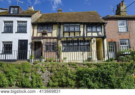 May 2015, Hastings, East Sussex, Uk -  Ancient Buildings In The Old Town In Hastings, Sussex, Uk In 