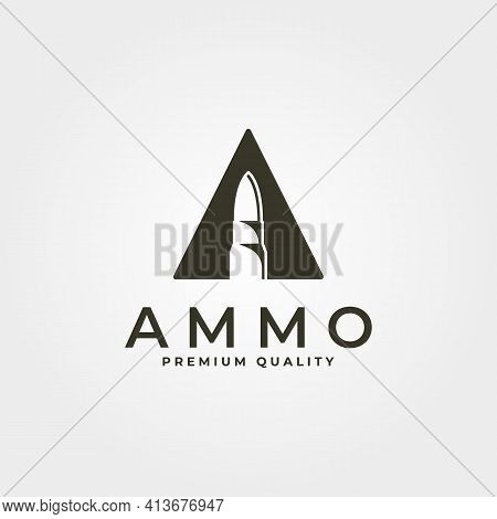 Ammunition Creative Icon Logo With Letter A Vector Symbol Illustration Design