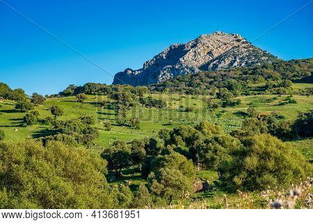 Landscape Near Ubrique, Cadiz. This Village Is Part Of The Pueblos Blancos, White Villages, In South