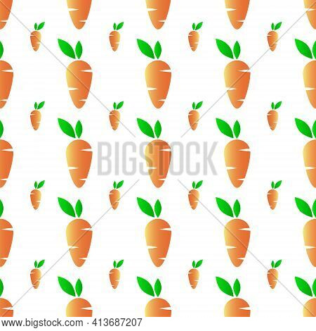 Seamless Carrot Pattern For Background. Motifs For Fabrics. For Decoration. Carrot Vector Illustrati