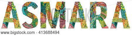 Hand-painted Art Design. Illustration Asmara City Is The Capital Of Eritrea For T-shirt Design, Tatt