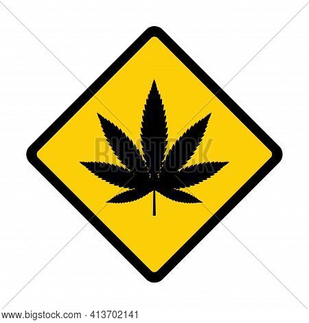 Mariuhana Leaf Symbol, Marijuana Or Hemp Icon, Cannabis Medical Sign, Weed Drug Vector Illustration 