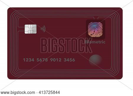 Here is a smart credit card with chip processor, rows of antenna circuits around the edges and a bio