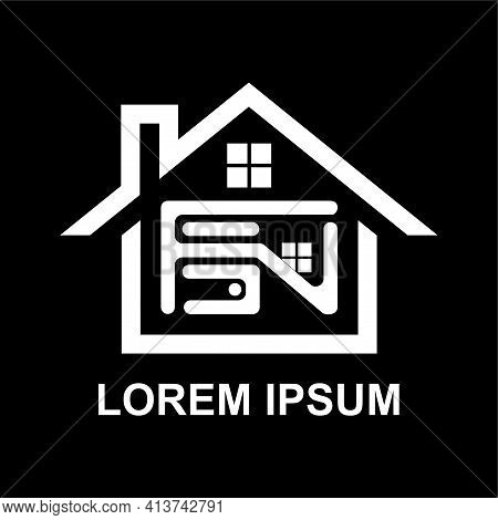 Initial Letter Fsn Home Logo Template In Flat Design Monogram Illustration