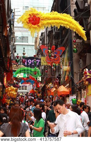 13 Oct 2007 Lan Kwai Fong In The Party District Of Downtown Central
