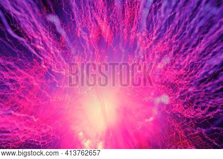 Big Explosion. Expanding Universe. Fireworks Explosion. Abstraction.