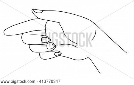 Hand Pointing With Index Finger, Indicating Sign