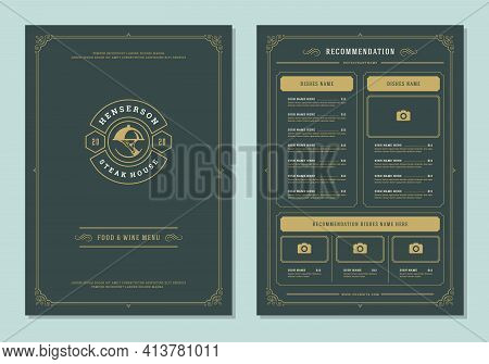 Restaurant Menu Design Brochure Template Vector Illustration
