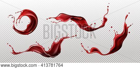 Splashes Of Wine, Juice Or Blood, Liquid Red Drink
