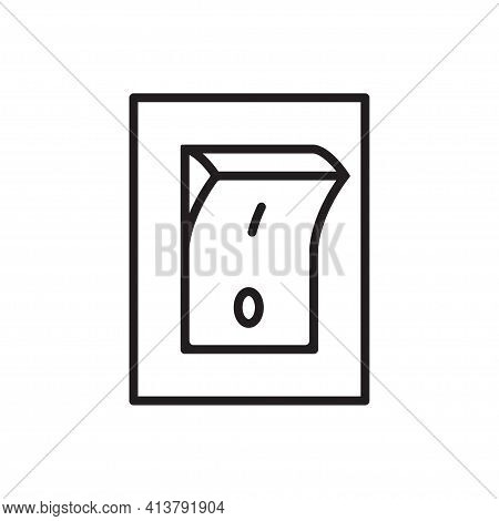 Electric Switch Outline Icon Vector. Power Off Linear Style Sign Toggle Switch Off Position For Grap