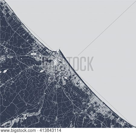 Map Of The City Of Rimini, Italy