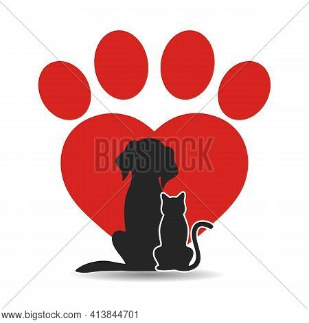 Veterinary Logo Illustration, Cat And Dog Design Element, Pets Care, Vetclinic Logo, Pet Shop.