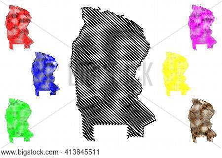 West Kordofan State (republic Of The Sudan, North Sudan) Map Vector Illustration, Scribble Sketch We