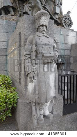 Socha belgické Grenadier první světové války. Brusel, Belgie