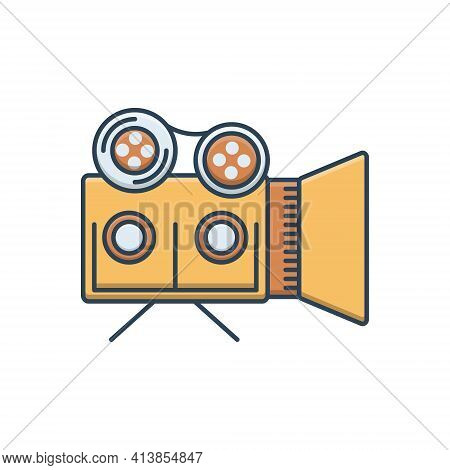 Color Illustration Icon For Documentaries Documentary-film Filmmaking Broadcasting Videographer