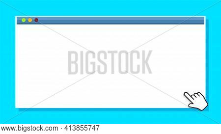Window Form Blank On Blue For Banner Background, Template Window Frame On  Blue, Copy Space, Mock-up