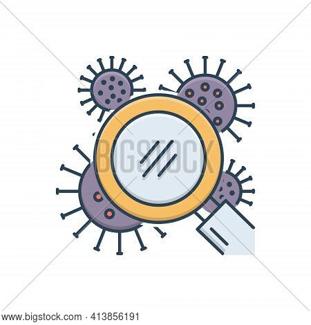 Color Illustration Icon For Search-infaction Allergetic Allergy Disease Influenza
