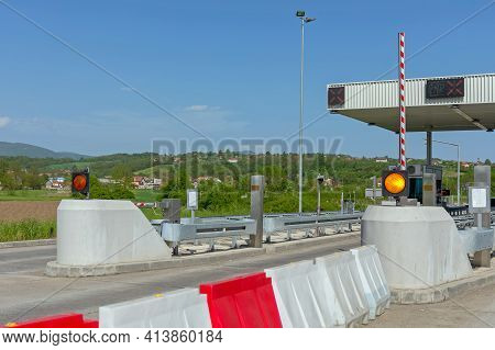 Open Ramp At Toll Booth European Highway